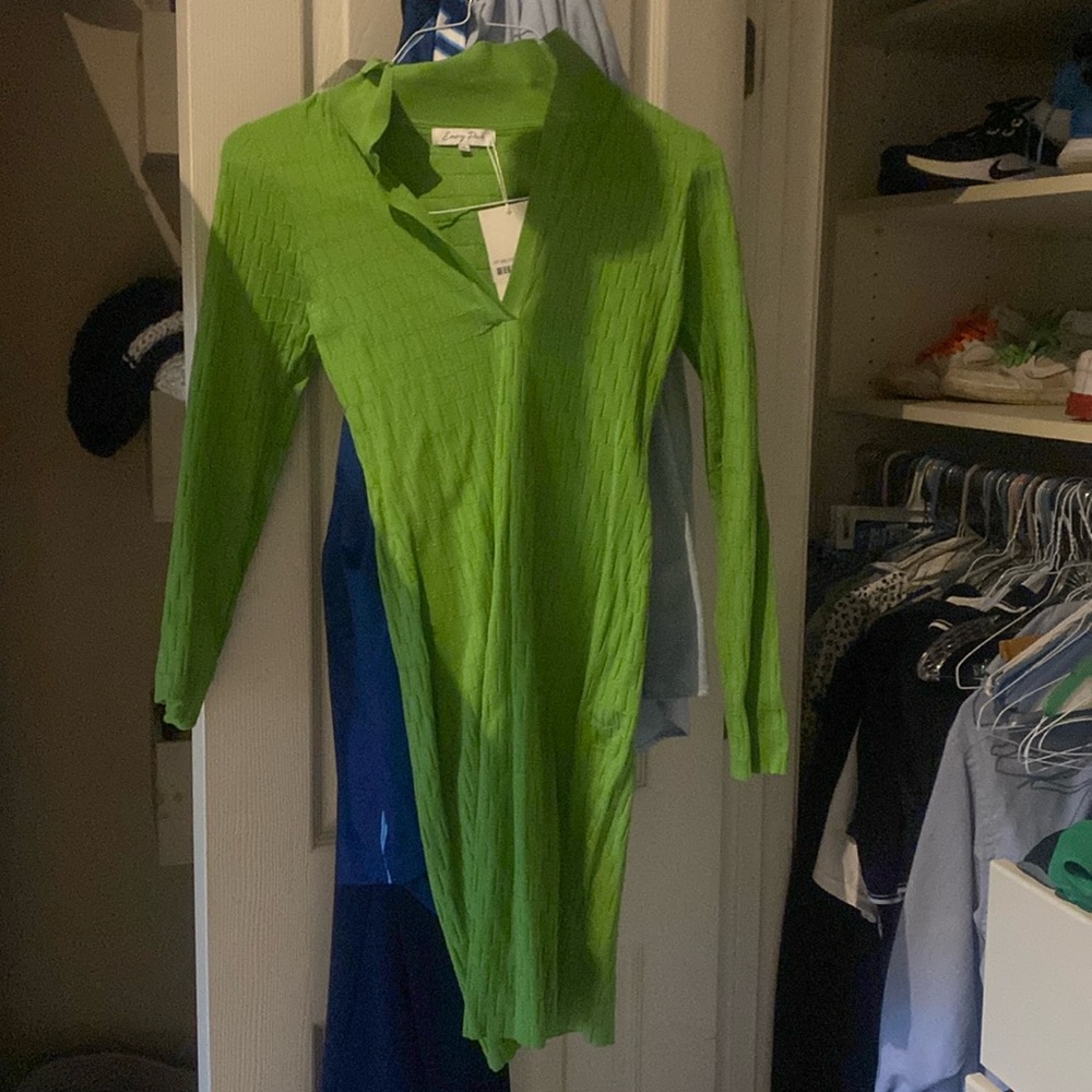Green midi dress